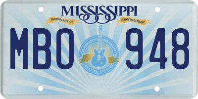MS license plate MBO948