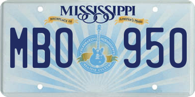 MS license plate MBO950