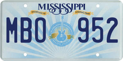 MS license plate MBO952