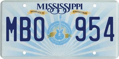 MS license plate MBO954