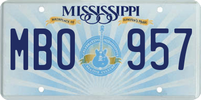 MS license plate MBO957