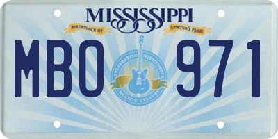MS license plate MBO971