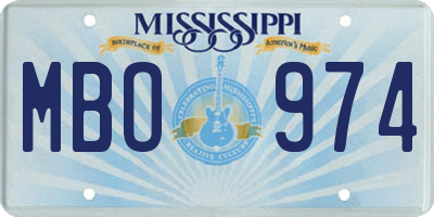 MS license plate MBO974
