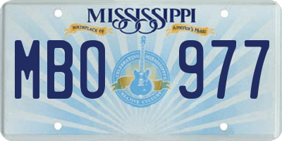 MS license plate MBO977