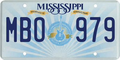 MS license plate MBO979