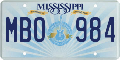 MS license plate MBO984