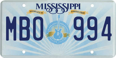 MS license plate MBO994