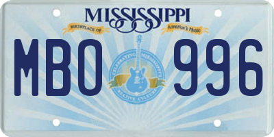 MS license plate MBO996