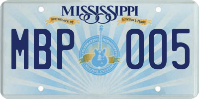 MS license plate MBP005