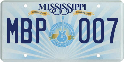 MS license plate MBP007