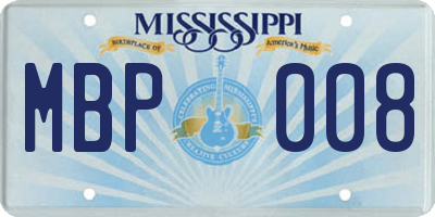 MS license plate MBP008
