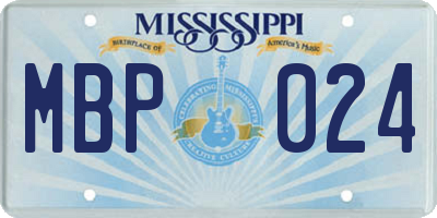 MS license plate MBP024