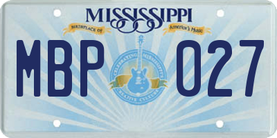 MS license plate MBP027