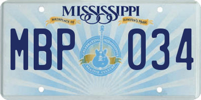 MS license plate MBP034