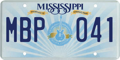 MS license plate MBP041