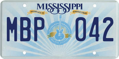 MS license plate MBP042