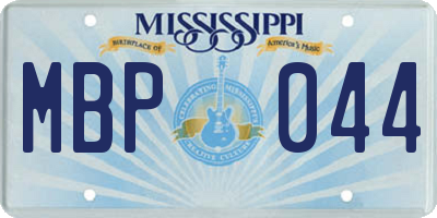MS license plate MBP044