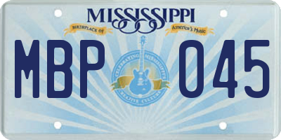 MS license plate MBP045