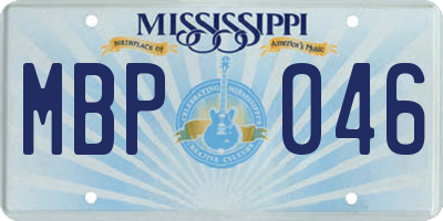 MS license plate MBP046