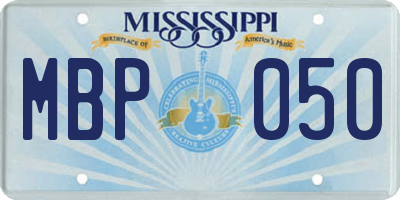 MS license plate MBP050