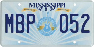 MS license plate MBP052