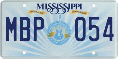 MS license plate MBP054