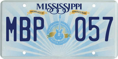 MS license plate MBP057
