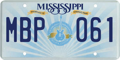 MS license plate MBP061