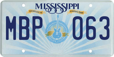 MS license plate MBP063