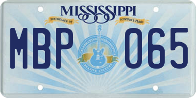 MS license plate MBP065