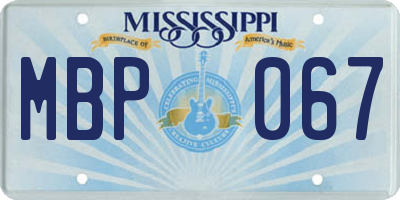 MS license plate MBP067