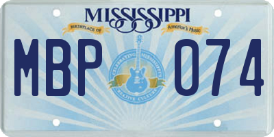 MS license plate MBP074