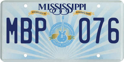 MS license plate MBP076