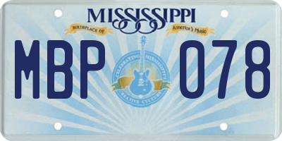 MS license plate MBP078