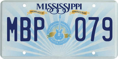 MS license plate MBP079