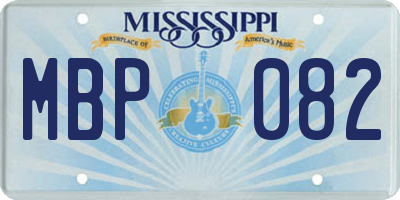 MS license plate MBP082