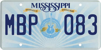 MS license plate MBP083