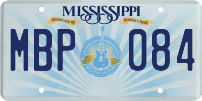 MS license plate MBP084