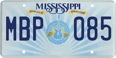 MS license plate MBP085
