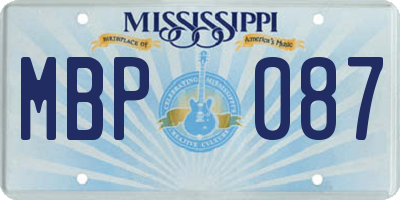 MS license plate MBP087