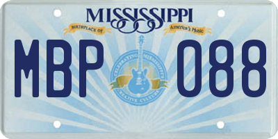 MS license plate MBP088