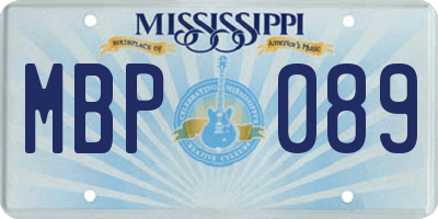 MS license plate MBP089