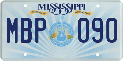 MS license plate MBP090