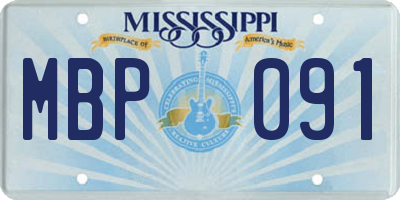 MS license plate MBP091