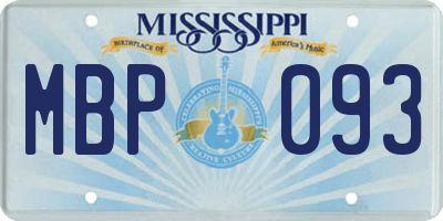 MS license plate MBP093
