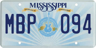 MS license plate MBP094