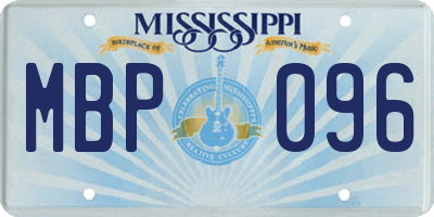MS license plate MBP096