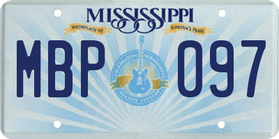 MS license plate MBP097