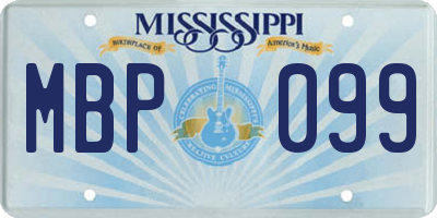 MS license plate MBP099