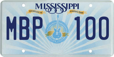 MS license plate MBP100